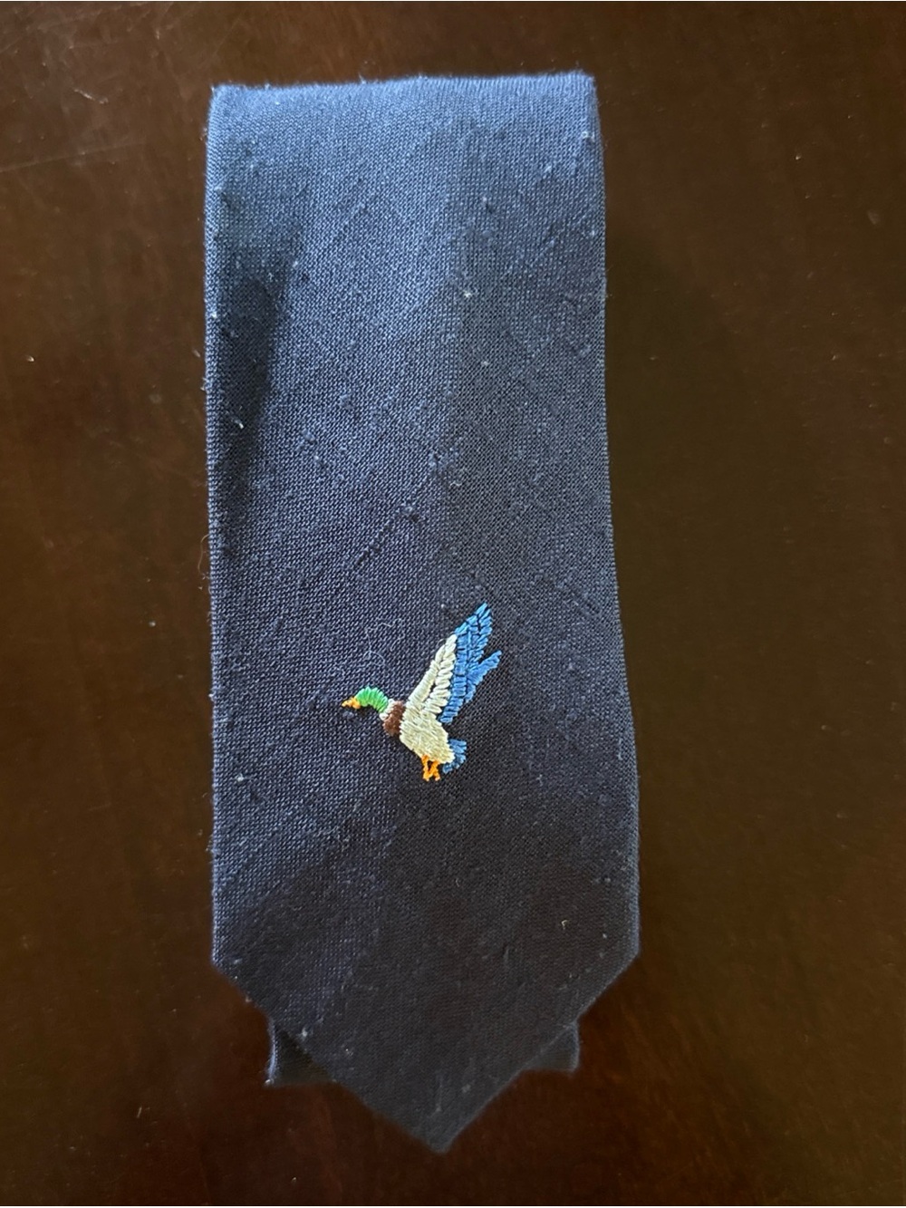 Vintage Flying Scotsman Collection Navy With Embroidered Mallard Duck Men’s Tie